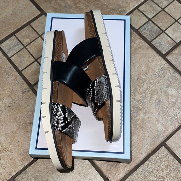 Nib SUSINA Sandal in Black/White Snake size 7.5 retail $50 - Picture 10 of 13